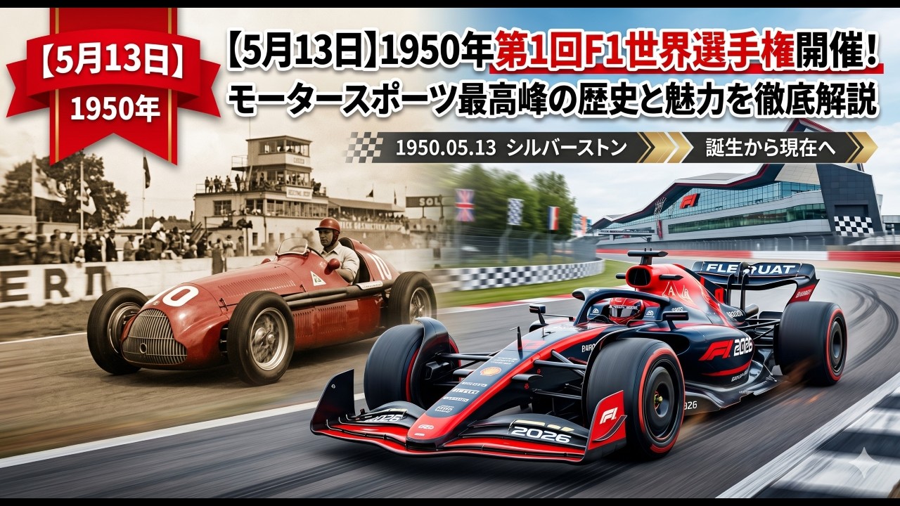 5月13日】1950年第1回F1世界選手権開催！モータースポーツ最高峰の歴史