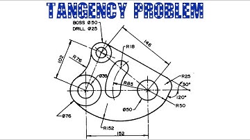 TANGENCY PROBLEM 14 || Tangency || Tangency problems || Engineering drawing || Technical drawing