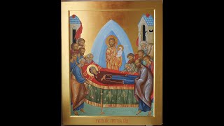 Creating the icon of The Dormition of the blessed Virgin Mary