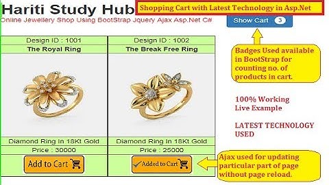 Best Way to Implement Shopping Cart with BootStrap, Jquery, Ajax Asp.Net C# | Hindi | Free Learn