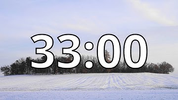 33 Minutes Winter Timer Countdown With Music and Alarm (Simple Beep)