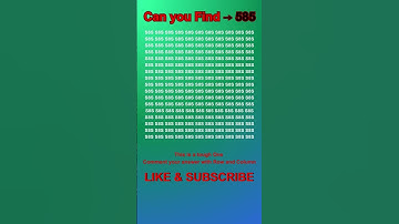 TELL ME IF YOU FIND "585"? FOCUS | TEST YOUR EYE #shorts #puzzle  #opticalillusion #quiz #challenge