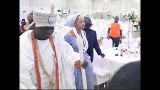See How Ooni Of Ife and his new Olori, Step Out In Style With Full Bodyguard To Their Expensive Car