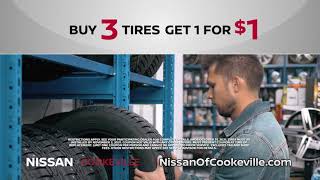 Nissan of Cookeville s Buy 3 Tires Get 1 for 1 Special