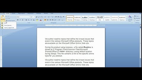 How to copy| cut| Paste| Paste Special in Ms-Word  - Urdu / Hindi (Topic 4-1)