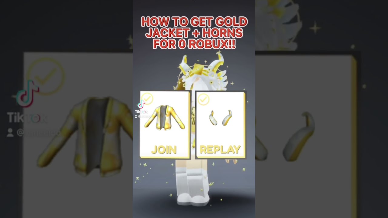 FREE GOLDEN ITEMS Roblox Innovation Awards Gold N White Curved Horns Painted Jacket 