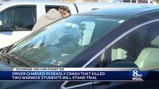 Driver charged in crash that killed two Warwick students will stand trial