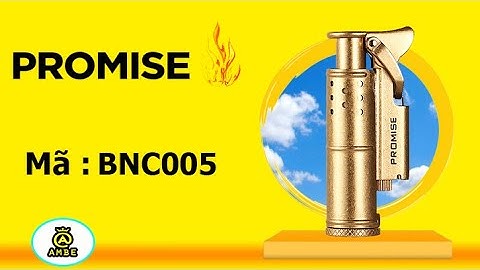 Bật lửa cối cổ xăng đá đồng khối gió thổi không tắt Promise BNC005 - Ambe.vn