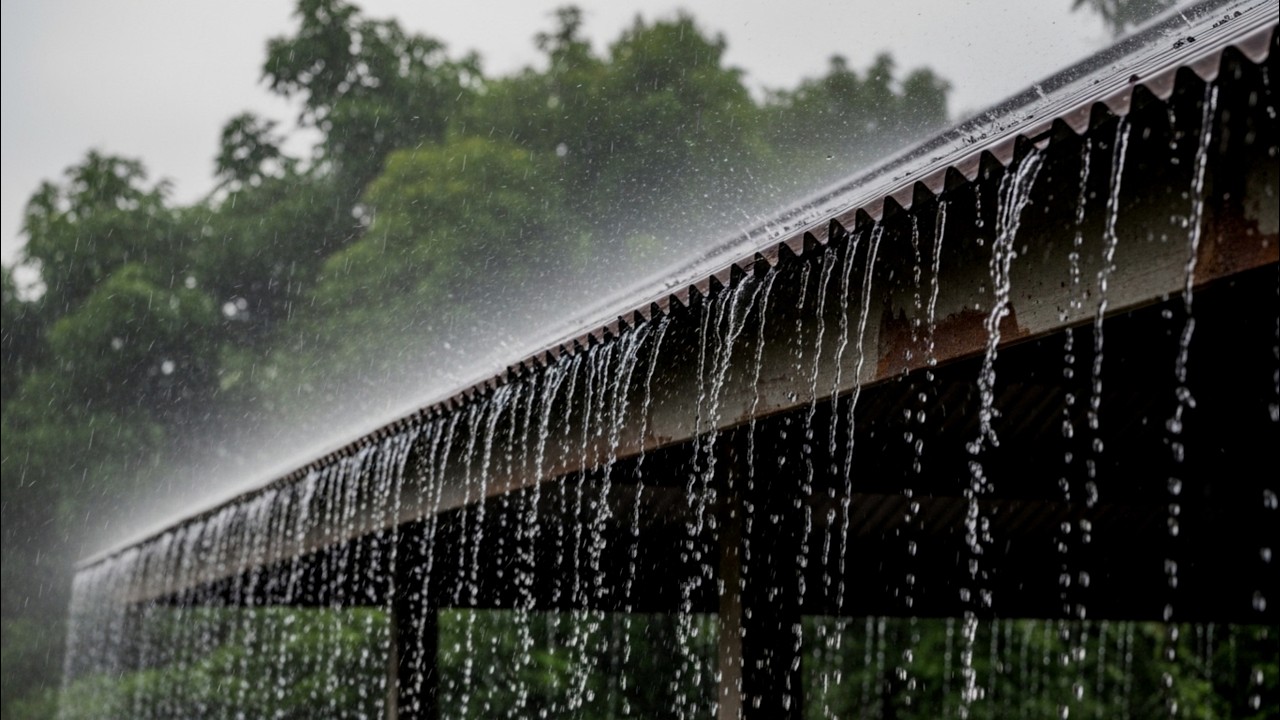 Peaceful Rain Sounds on Rooftop for Sleep and Relaxation