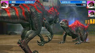 SCORPIOS REX VS SCORPIOS REX (DEFEAT 9 OPPONENTS) | JURASSIC WORLD THE GAME