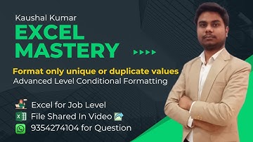 Format only unique or duplicate values In Conditional Formatting in Excel