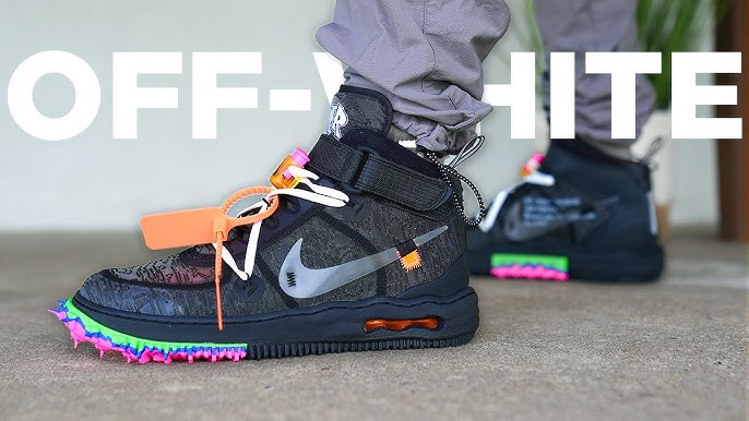 Off White Nike Air Force 1 Black mid on feet with sizing Review w/ Delz  Sneaker Addict 