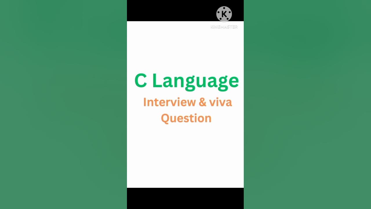 C Language Interview Question - YouTube