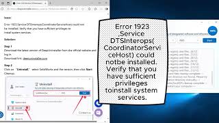 Error 1923,Service Dtsinteropscoordinatorservicehost Could Notbe Installed Verify That You Have Suf