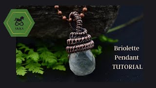 How to wire wrap a BRIOLETTE - horizontal hole/ TUTORIAL/ Wire Pendant