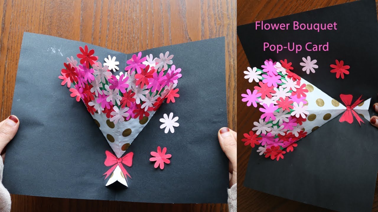 DIY Flower Bouquet Pop Up Card 7 Paper Crafts Handmade Doovi
