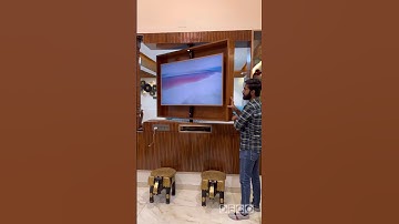 Check out this 360 degree rotating Tv unit design. #tvunits #interiordesign #interior