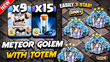 TH18 METEOR GOLEM Attack With TOTEM Clash of Clans | Best TH18 Attack Strategy With Meteor Golem COC