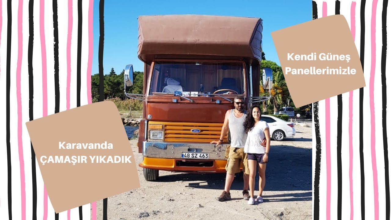 KARAVANDA SADECE GÜNEŞ PANELLERİYLE EV TİPİ ÇAMAŞIR MAKİNEMİZİ