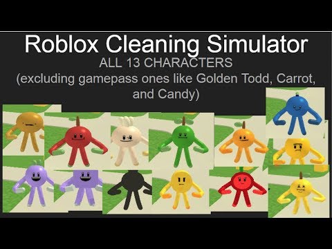 Roblox Cleaning Simulator Showing Off All Characters No Gamepass Youtube - carrot simulator roblox