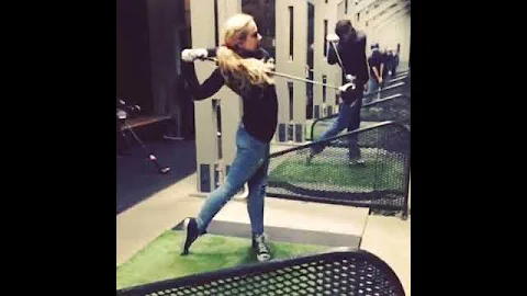 Jensen Ackles and Kathryn Newton go golfing