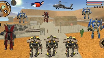 Vegas Crime Simulator (Transformer Fight Robot Car on Military Base) Car Robot Group & Pickup Truck