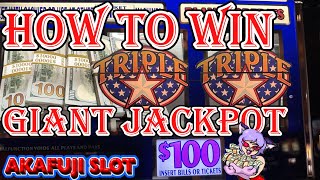 How I played until I won the Giant Jackpot🤩 Triple Stars $100 Slot Machine