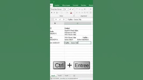 Insérer un retour à la Ligne dans une cellule Excel #short