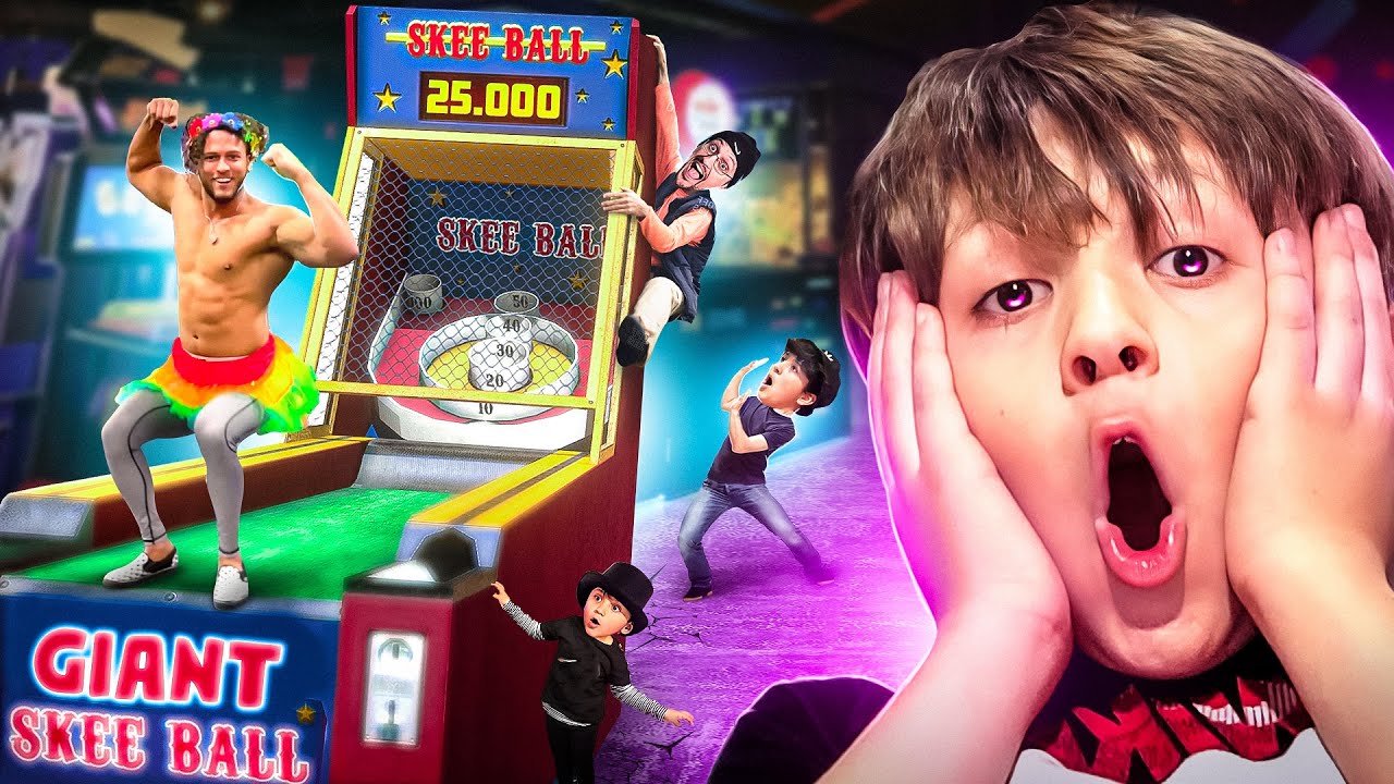 GIANT Skee Ball Challenge!  If we lose, our friend has consequences! FV Family Vlog Game
