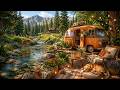 Peaceful Camping By The Forest Stream 🌲 Calm Music & Relaxing Piano To Reduce Stress And Sleep Well.