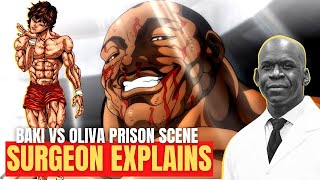 Orthopedic Surgeon Reacts To BAKI | BAKI VS OLIVA (Prison Fight Scene Part 1 of 3)