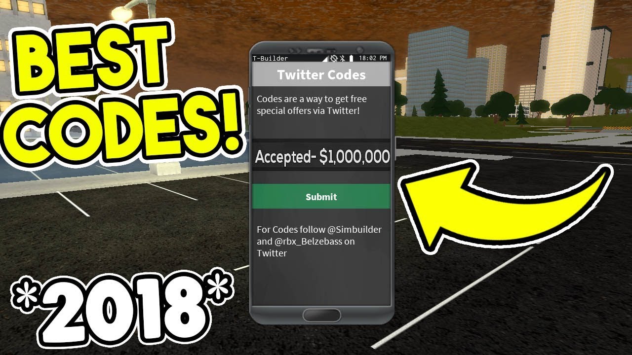 Top 3 BEST CODES 2018 Vehicle Simulator ROBLOX YouTube