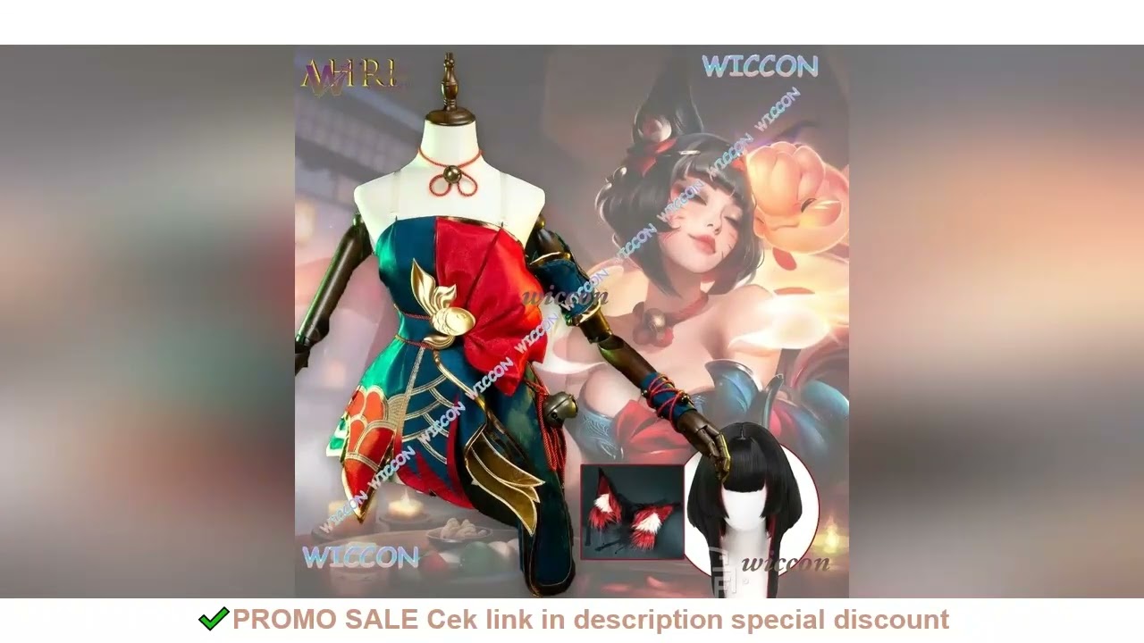 Game Lol Ahri Spirit Blossom Springs Cosplay Costume Women Custom Size Made Come With One Tail Mask