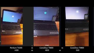 CPU & Hard Disk upgrade: Intel Pentium T4300/HDD vs Core 2Duo T9800/HDD vs Core 2Duo T9800/SSD