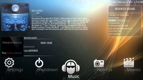 Mebo - xbmc based media center Music Library Demo