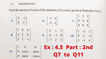 Determinants Ex.4.5 ( Q7 to Q11 ) CBSE class 12th maths NCERT solutions