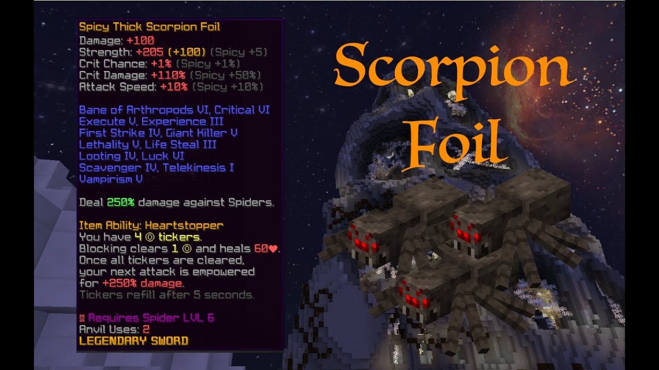 Scorpion Foil Review Hypixel Skyblock Youtube