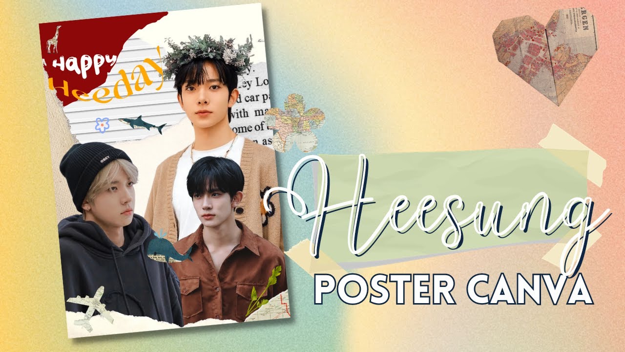 ENHYPEN Heesung Canva Kpop Poster Edits Tutorial Birthday, Ads
