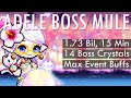 Maplestory Adele Boss Mule 1.73 BIL in 15 Minutes: Full Night Troupe Buff, Speed Running 14 Bosses.