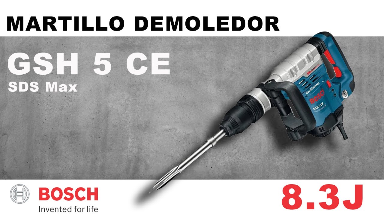 Martillo Demoledor Bosch GSH 5 CE, 8.3J SDS - YouTube