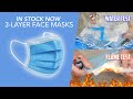 Disposable Face Masks: 3 Layer Surgical-Style Non-Medical Masks with Water and UPDATED Flame Test