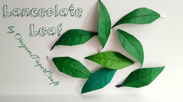 How To Make Origami Long Leaf ( Lanceolate leaf )By OrigamiPaperCraft