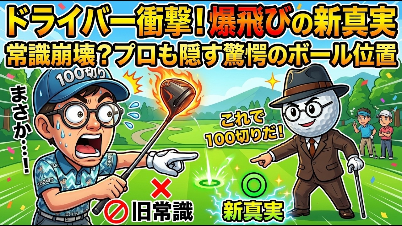 右寄りが新常識】ドライバーのスライスが即治る！あえて「ボール位置を