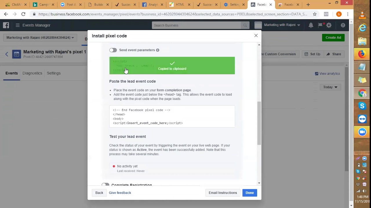 How To Install a Lead Event Pixel Code in Builder All to Track Leads in ...