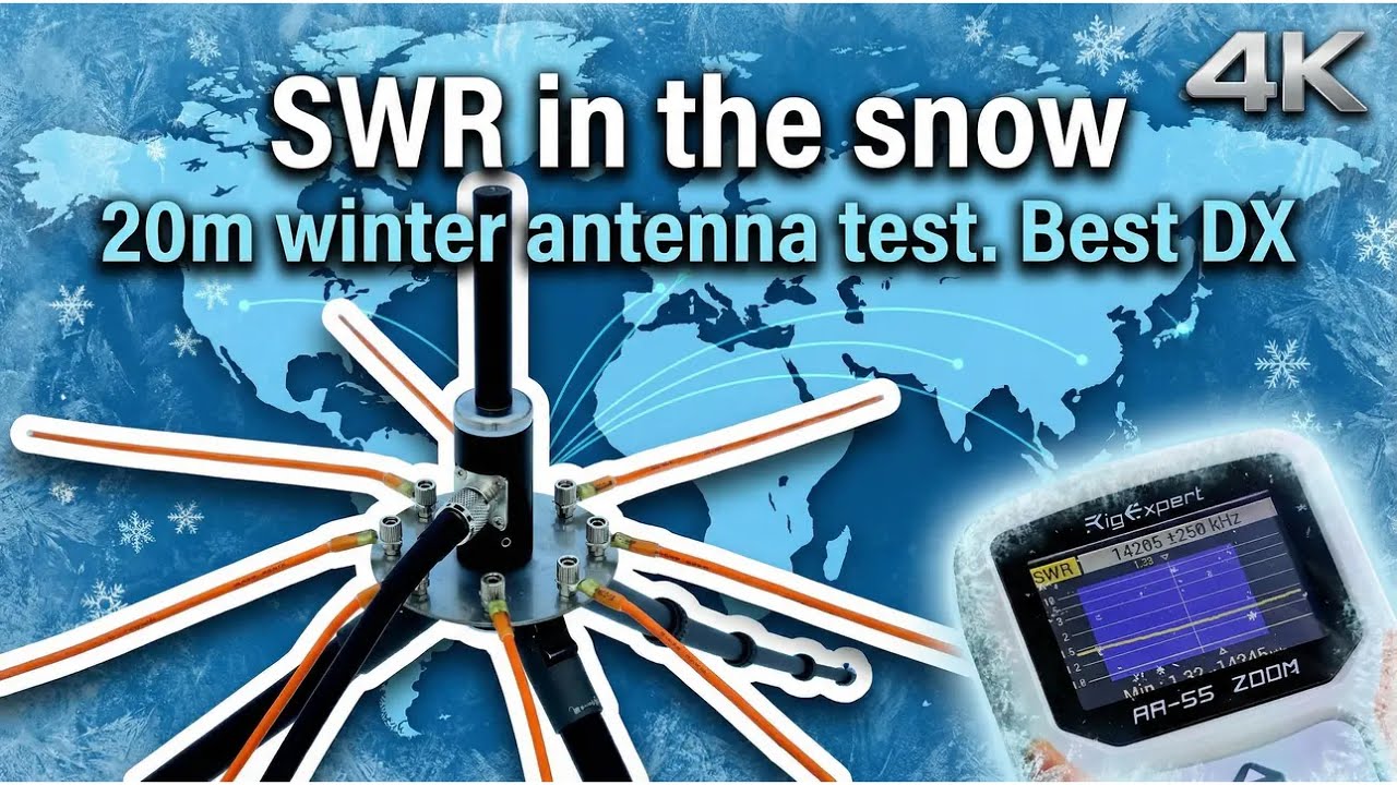 Полевое тестирование портативной КВ-антенны в снегу ❄️ | Реальные результаты КСВ и эфирного вещания.