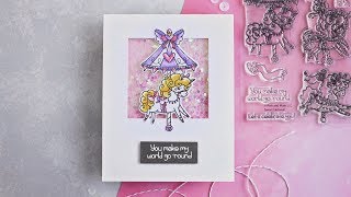 Sweet Carousel Shaker Card Pink Main