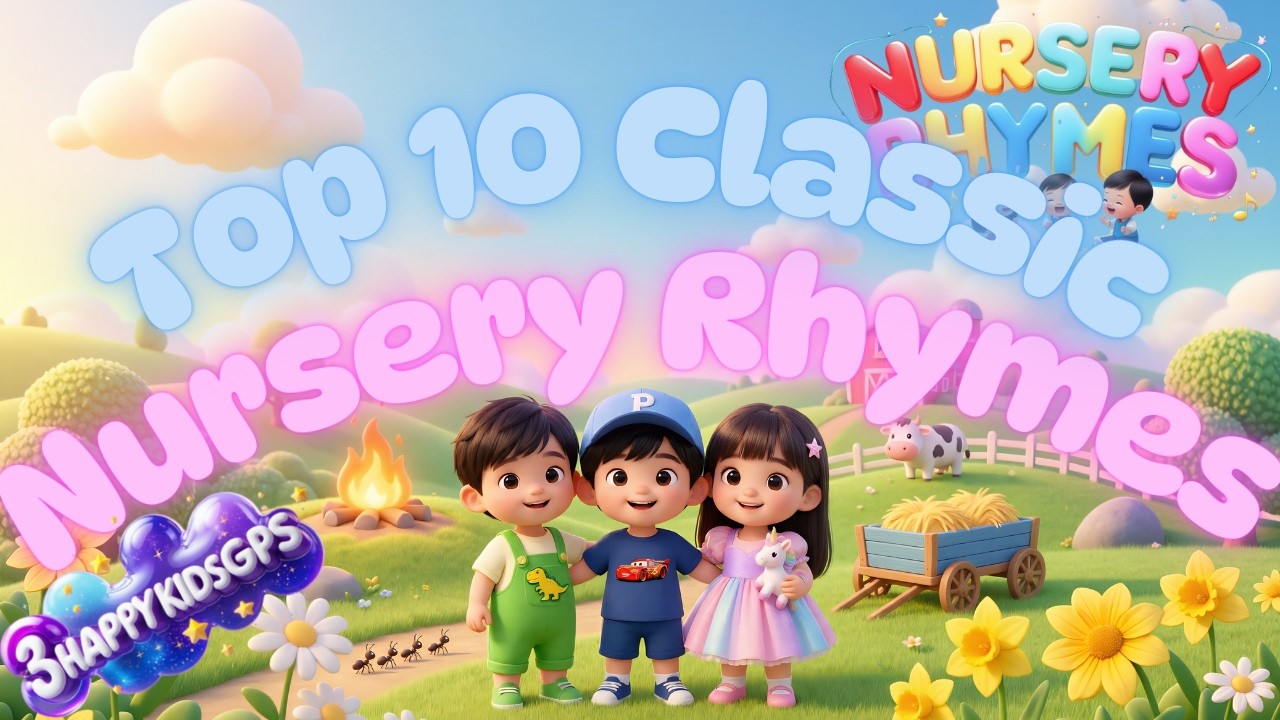 Top 10 Classic Nursery Rhymes for Kids | Songs Collection | 3HappyKidsGPS