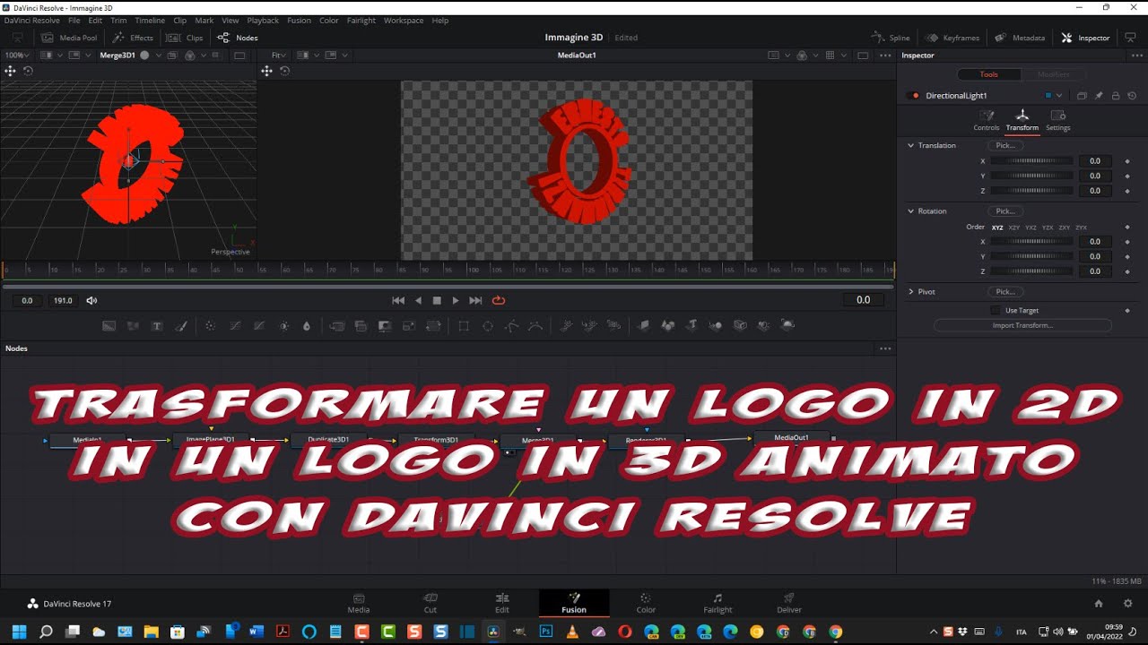Come trasformare una immagine 2D in una in 3D animata con DaVinci