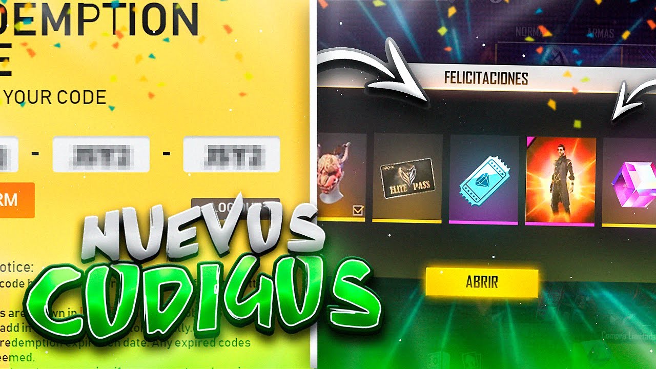 2 NUEVOS CÓDIGOS DE REGALO PARA FREE FIRE