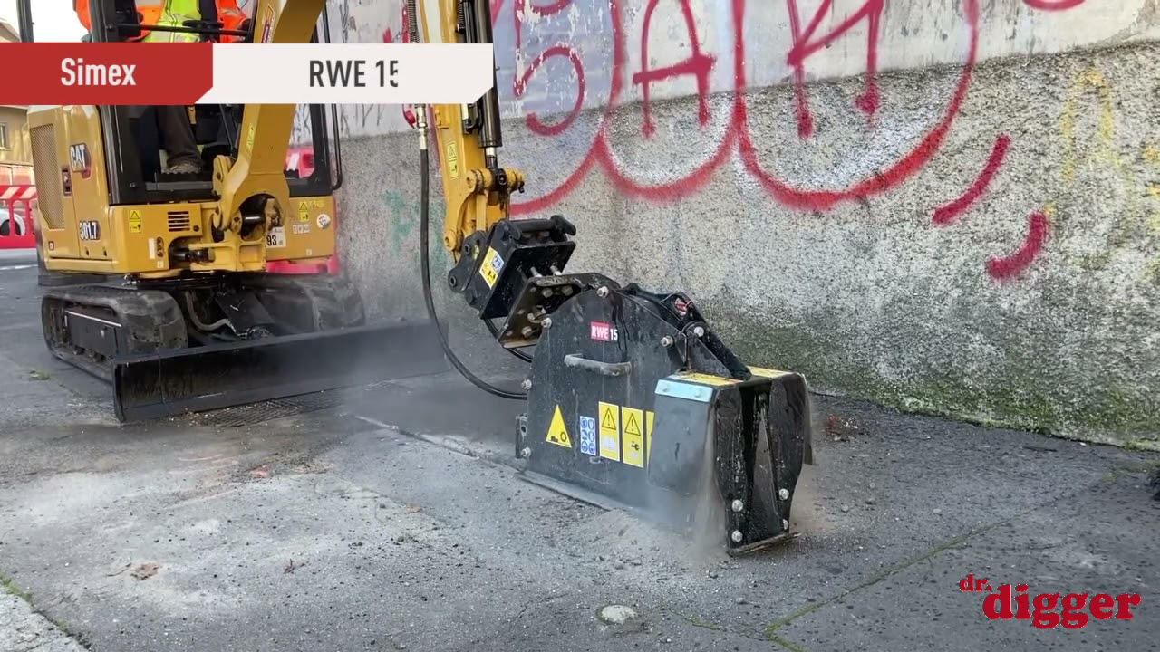 Simex RWE 15 wheel saw for mini excavator  Micro trenching